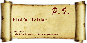 Pintér Izidor névjegykártya